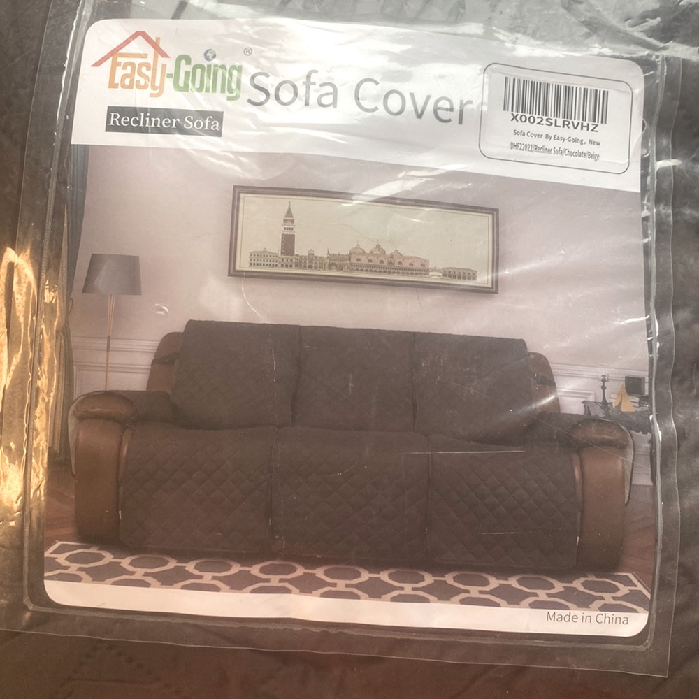 sofa cover by easy going chocolate/ beige color brand new